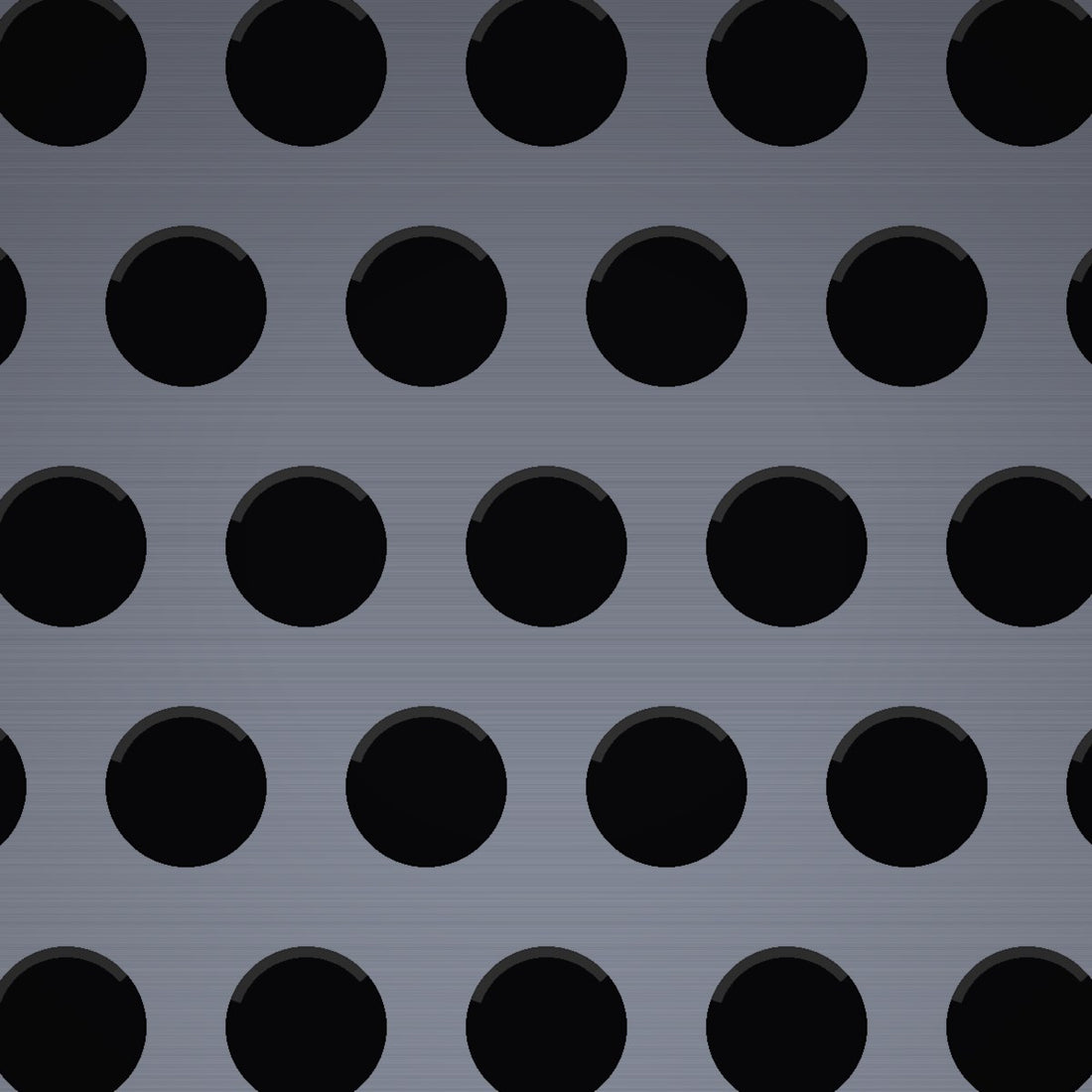 Close-up of plain steel perforated sheet, 1/4" round holes on 3/8" staggered centres