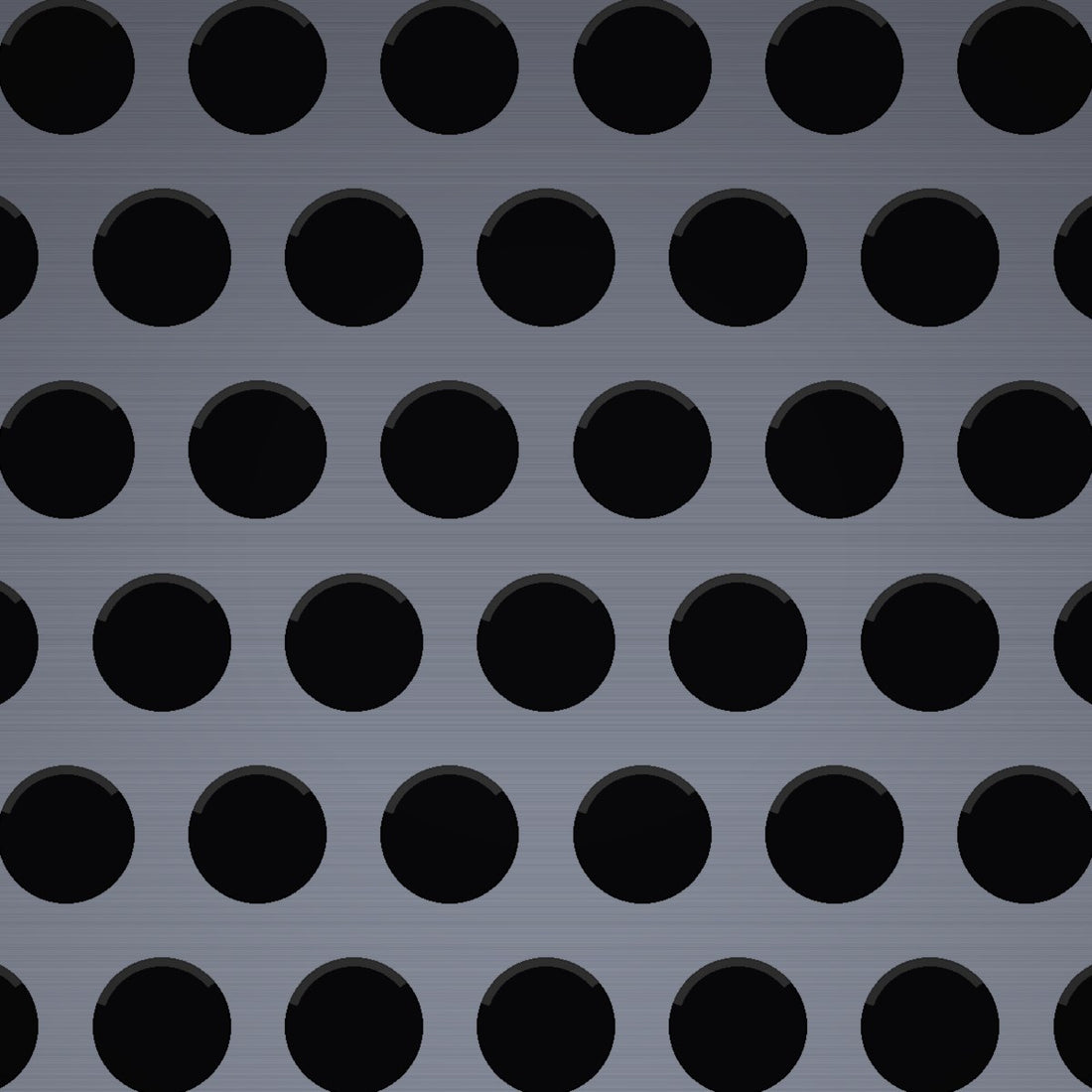 Close-up of plain steel perforated sheet with 1/4" holes