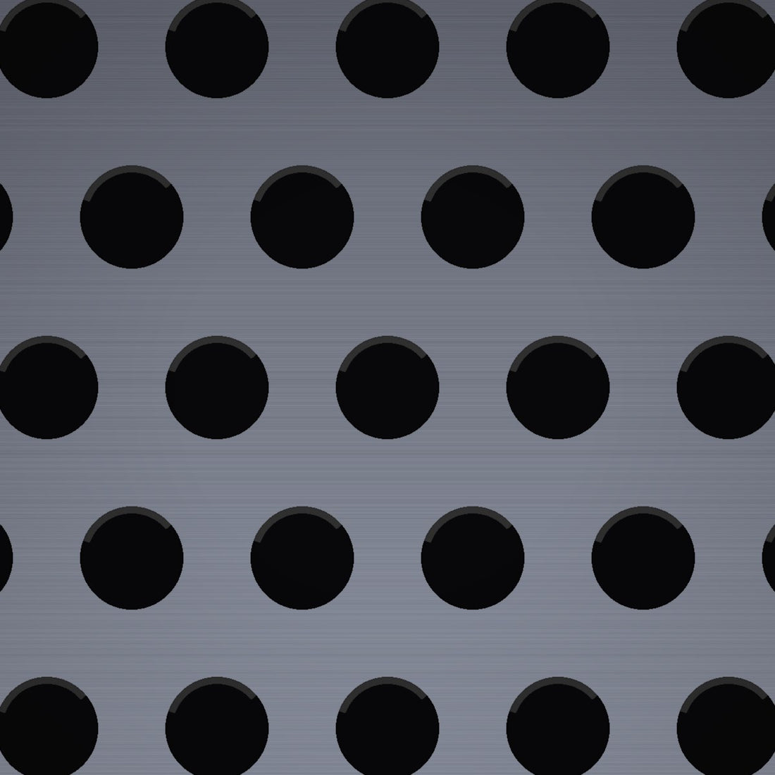 Close-up of plain steel perforated sheet, 3/16" round holes on 5/16" staggered centres
