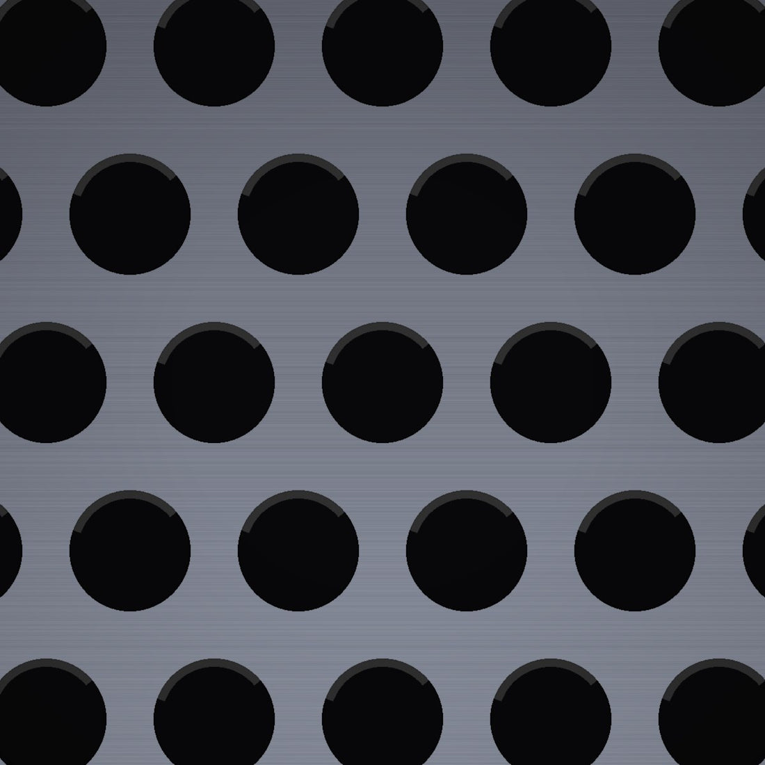 Close-up of plain steel perforated sheet, 5/16" round holes on 7/16" staggered centres