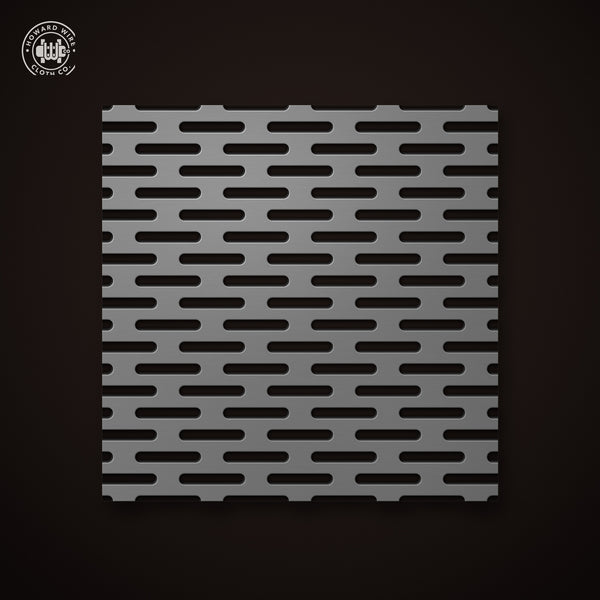 1/8" Oblong Hole on 3/4" Slot - 22 Gauge - Plain Steel Perforated - 36" x 120" Sheet - Howard Wire Cloth Co.