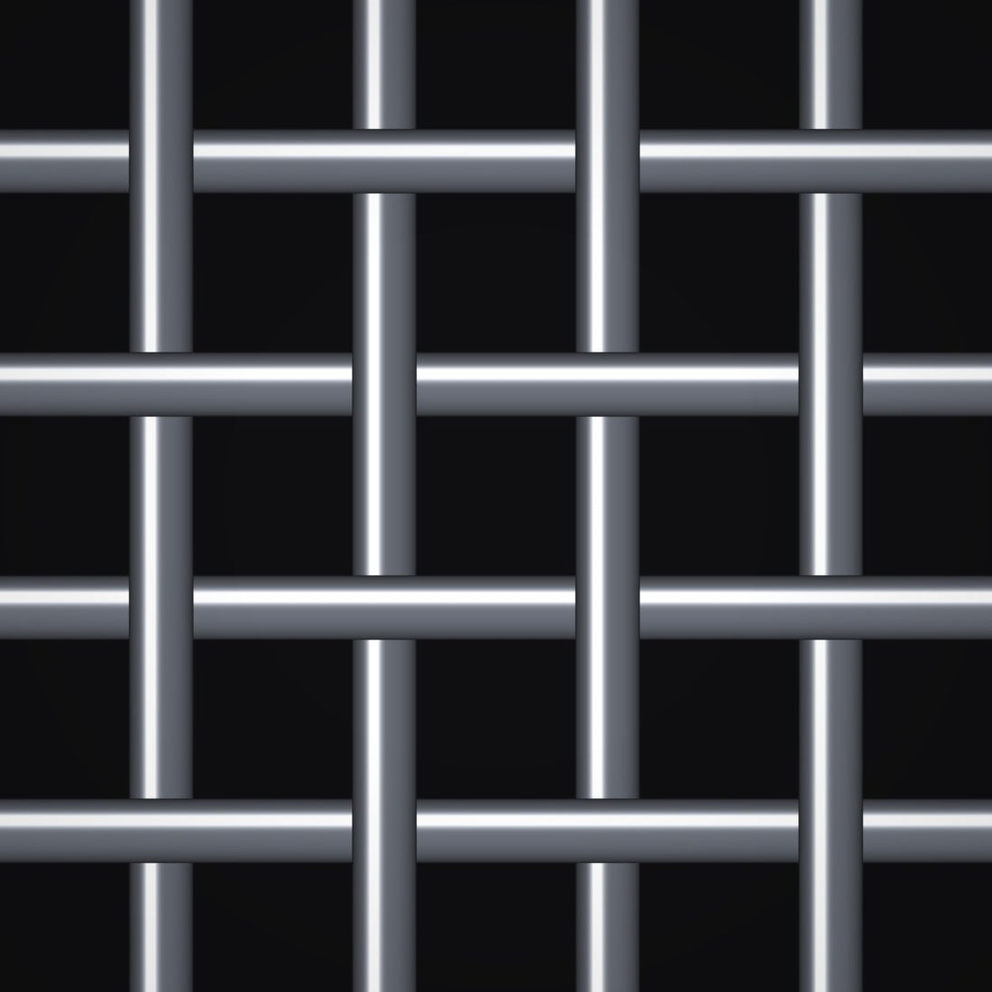 Close-up of plain steel crimped woven wire mesh, 1/4" square openings, in .072" wire