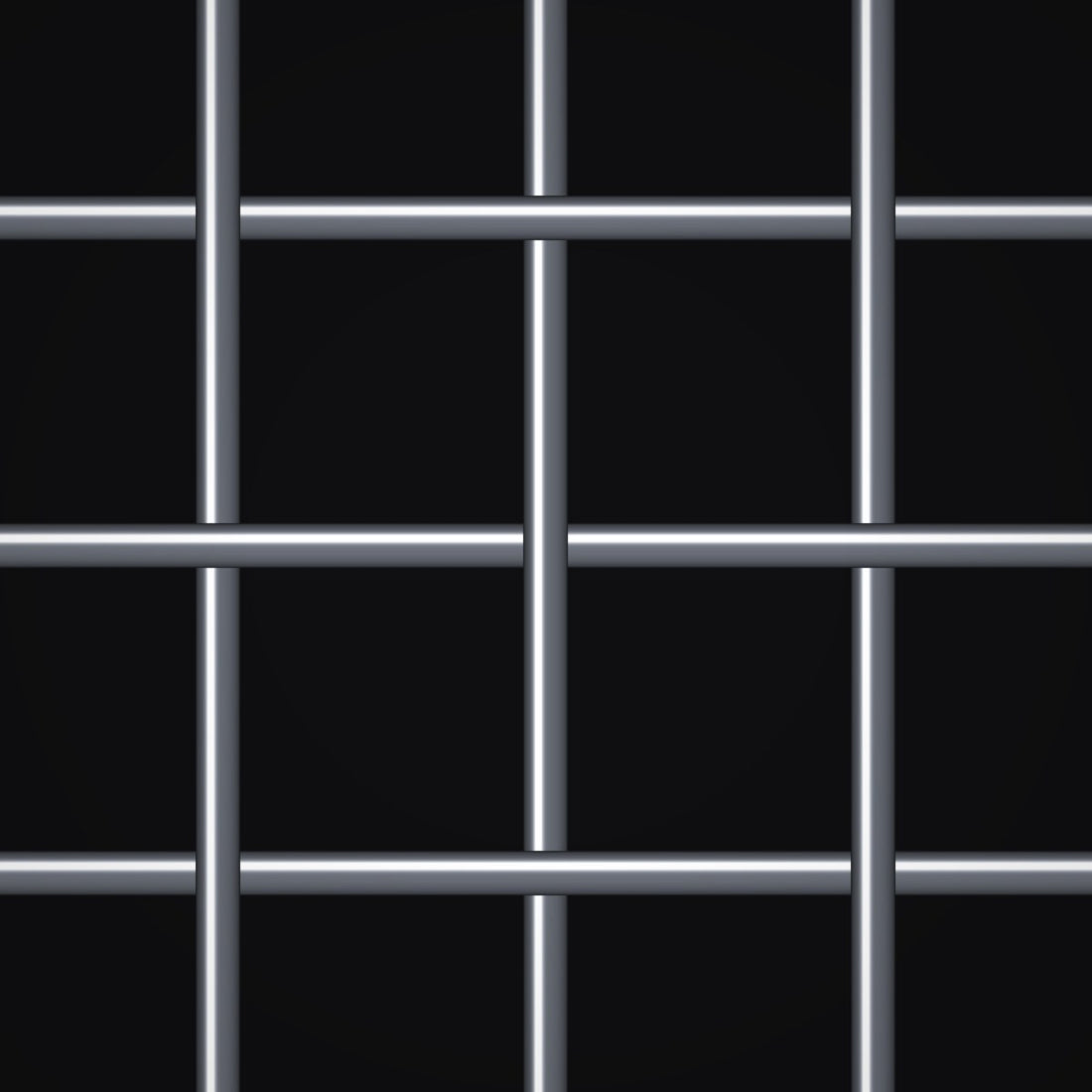 Close-up of plain steel crimped woven wire mesh, 1" square openings, in .135" wire