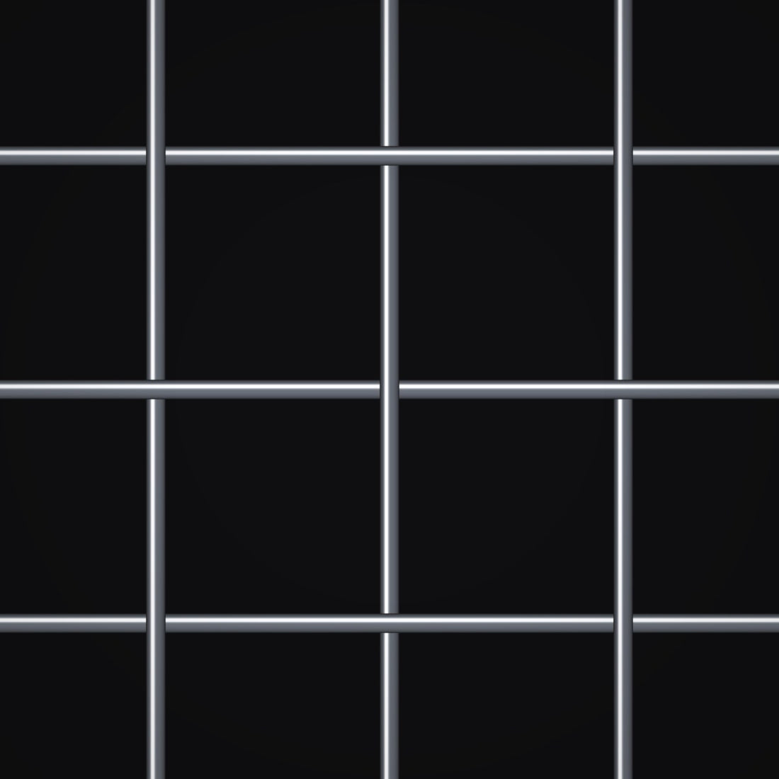 Close-up of plain steel crimped woven wire mesh, 2-1/2" square openings, in .041" wire