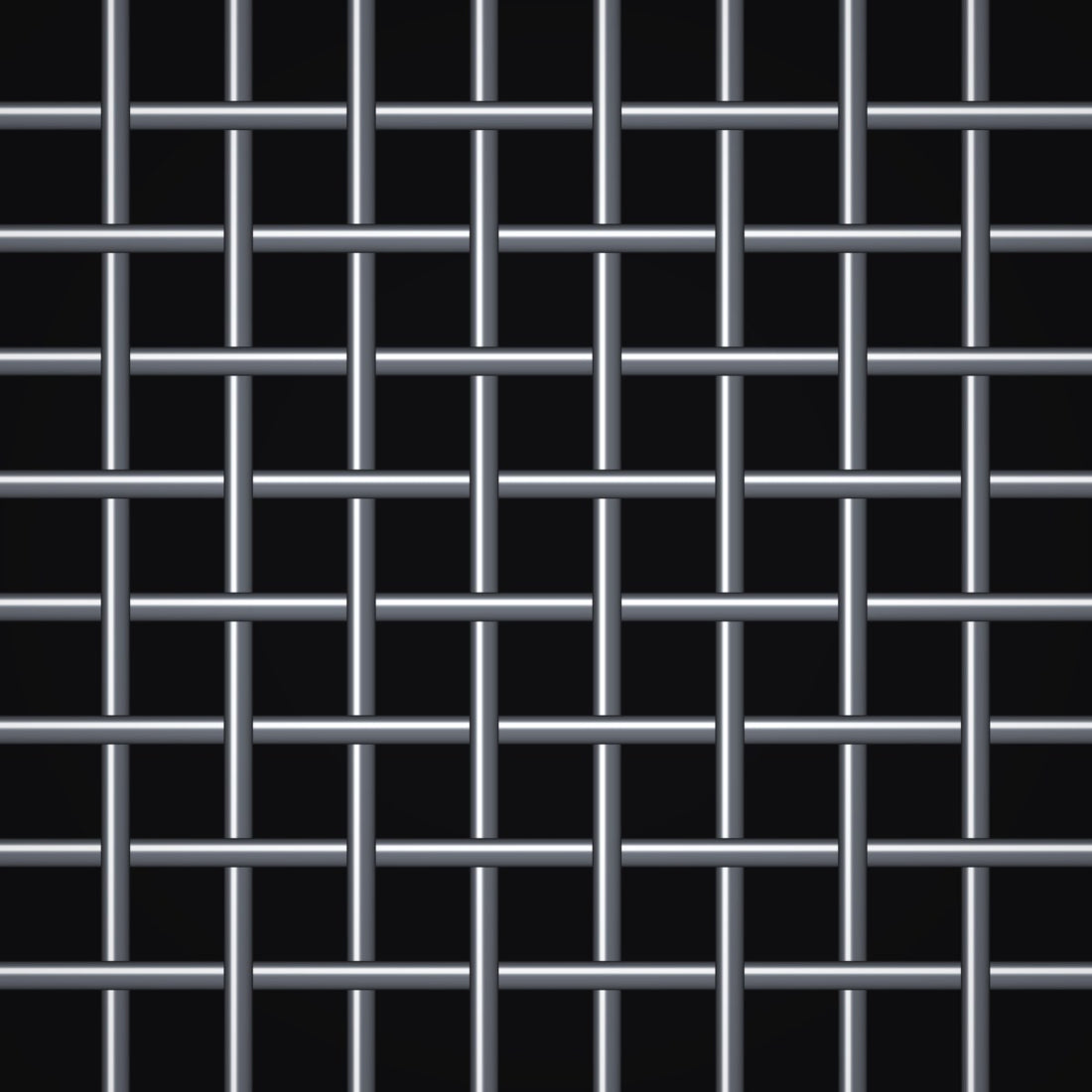 Close-up of plain steel crimped woven wire mesh, 2" square openings