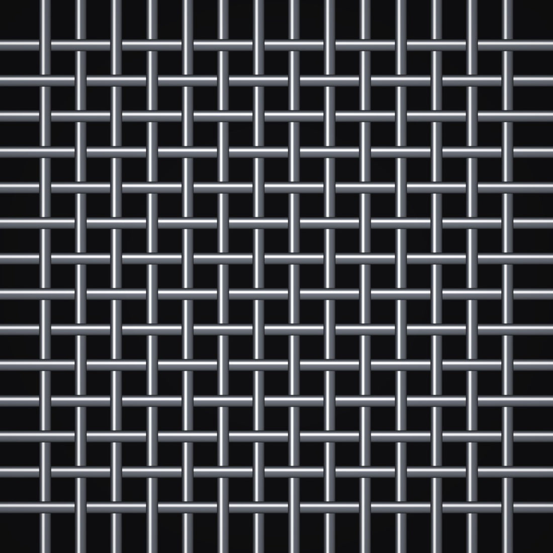 Close-up of plain steel crimped woven wire mesh, 24 mesh, in .014" wire