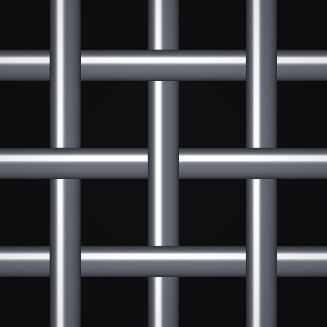 Close-up of plain steel crimped woven wire mesh, 3/8" square openings, in .120" wire