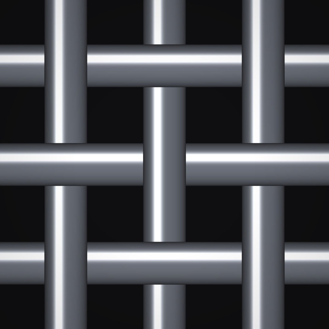 Close-up of plain steel crimped woven wire mesh, 3/8" square openings, in .162" wire