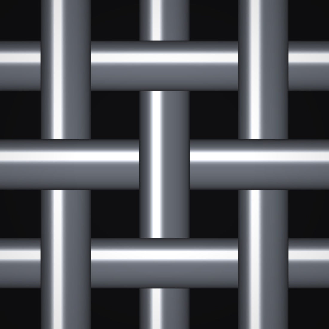 Close-up of plain steel crimped woven wire mesh, 3/8" square openings, in .192" wire