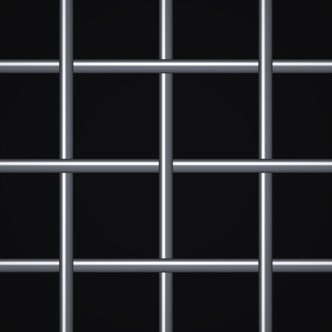 Close-up of plain steel crimped woven wire mesh, 3 mesh, in .047" wire