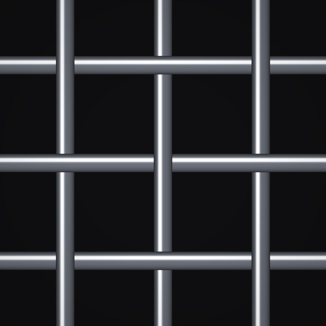 Close-up of plain steel crimped woven wire mesh, 3 mesh, in .063" wire