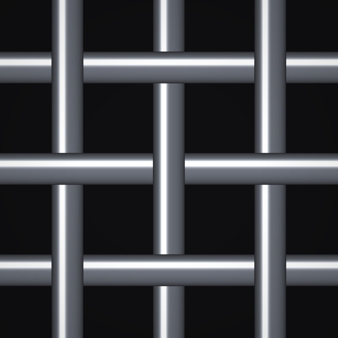 Close-up of plain steel crimped woven wire mesh, 3 mesh, in .105" wire