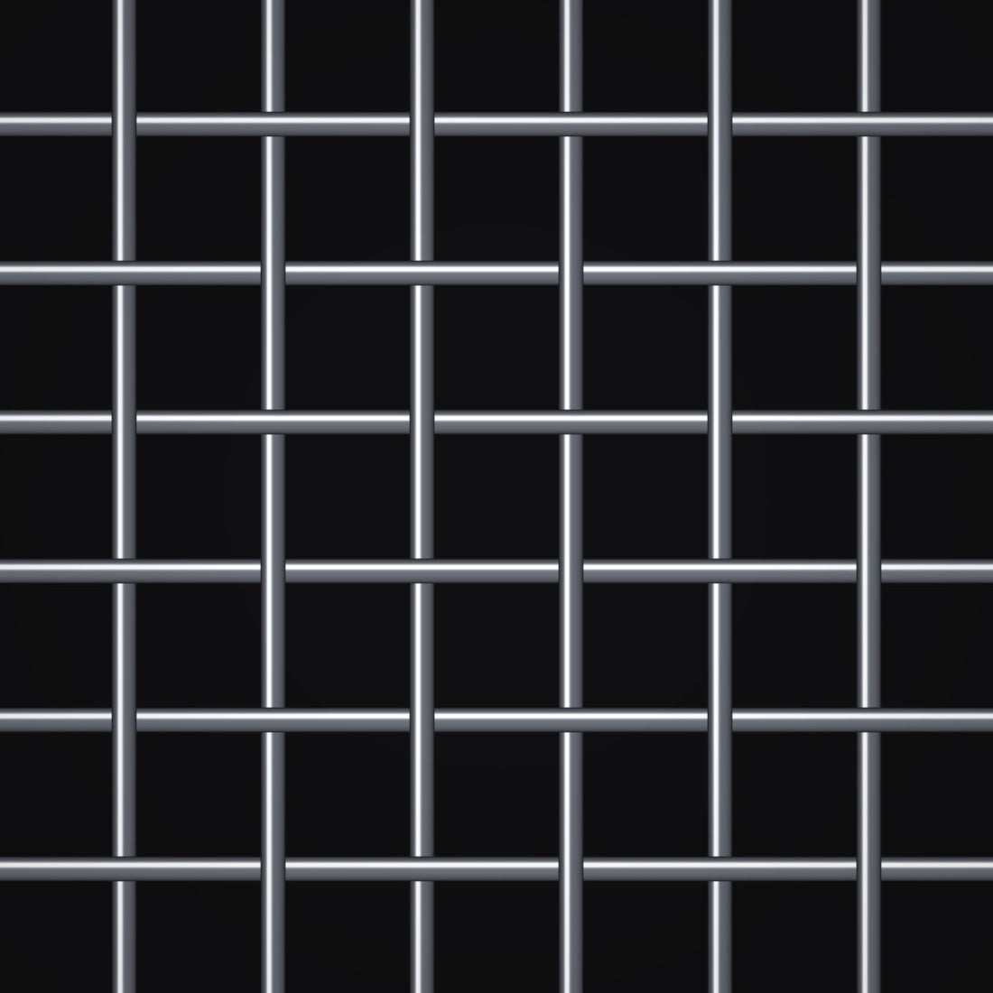 Close-up of plain steel crimped woven wire mesh, 6 mesh, in .028" wire