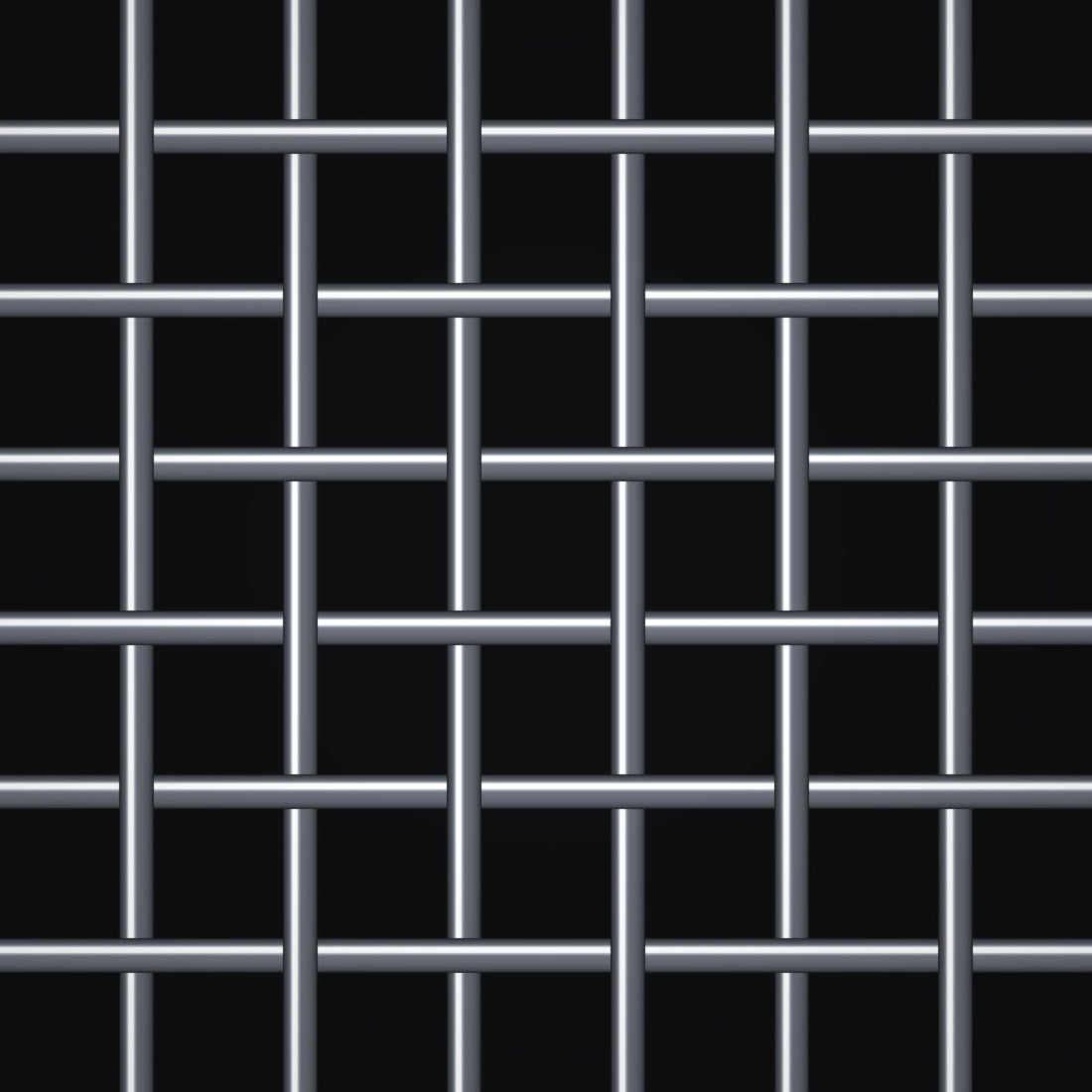 Close-up of plain steel crimped woven wire mesh, 6 mesh, in .035" wire
