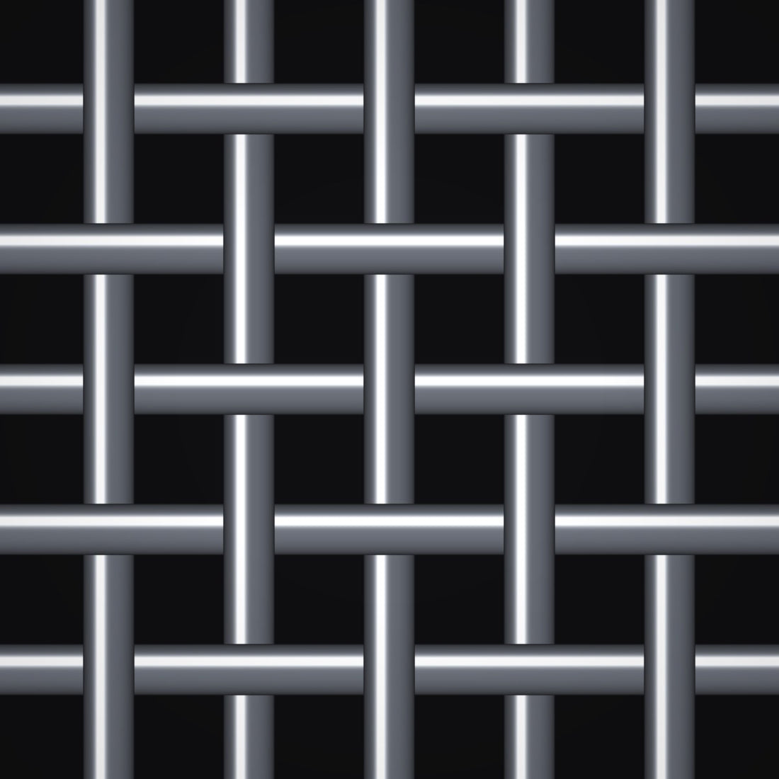 Close-up of plain steel crimped woven wire mesh, 7/32" square openings, in .080" wire
