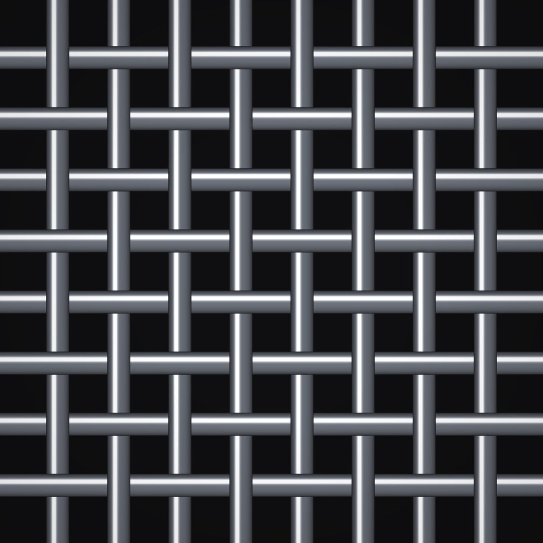 Close-up of plain steel crimped woven wire mesh, 8 mesh, in .047" wire