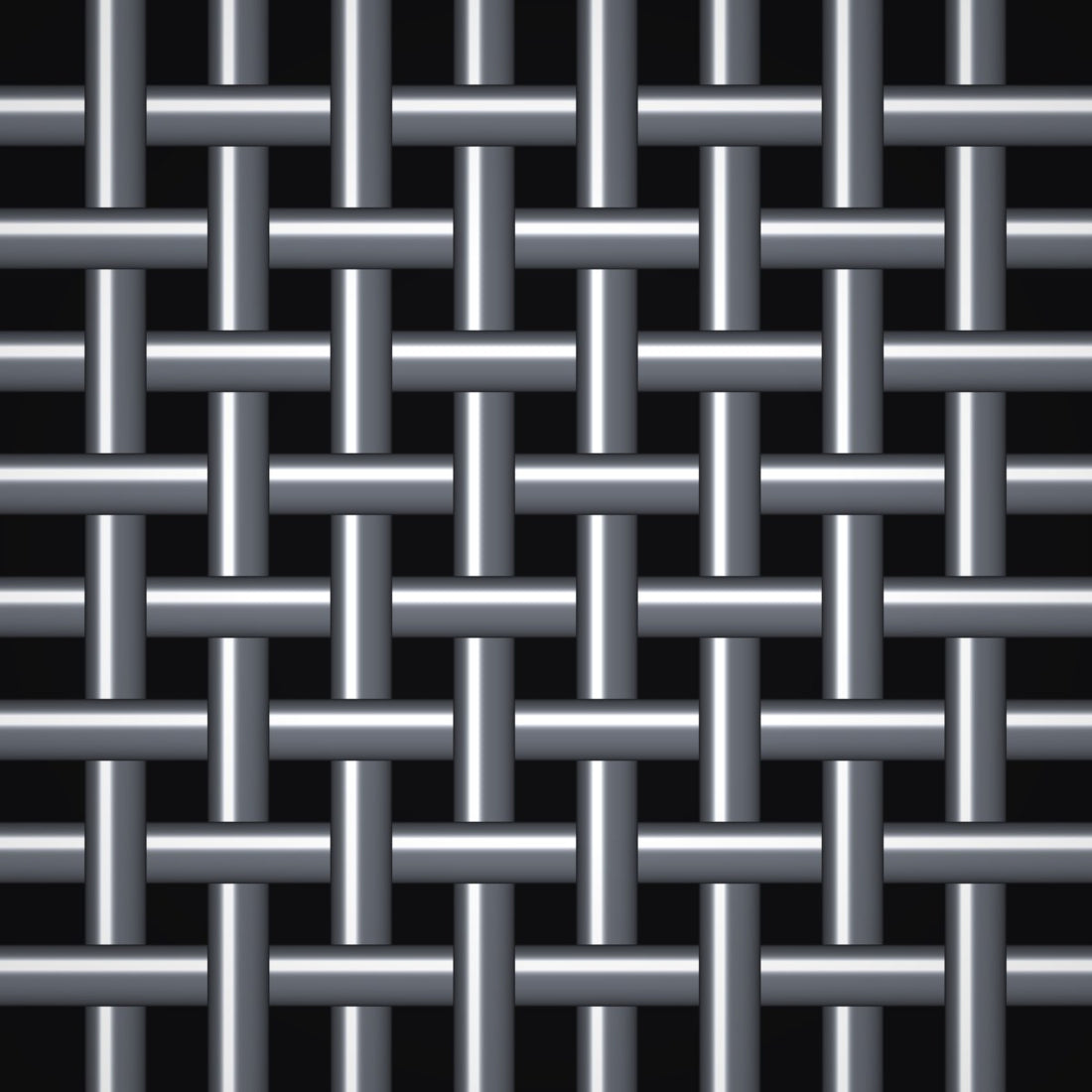 Close-up of plain steel crimped woven wire mesh, 8 mesh, in .063" wire