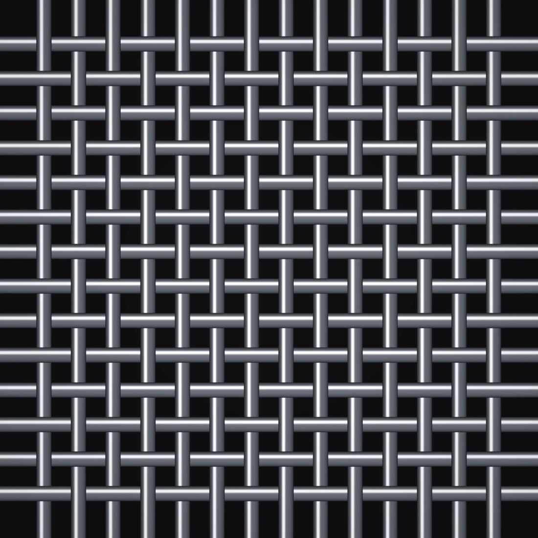 Close-up of plain steel crimped woven wire mesh, 80 mesh, in .0055" wire